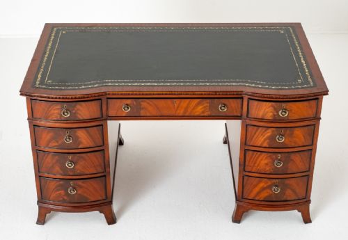 fig 1. Victorian Mahogany Pedestal Desk