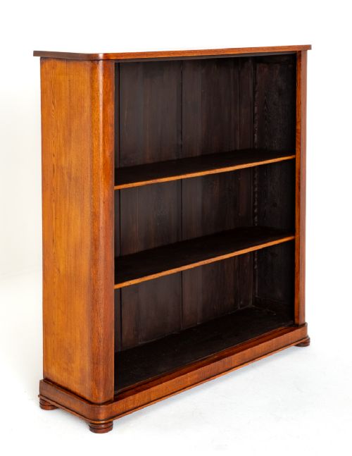 Victorian Blonde Oak Open Bookcase