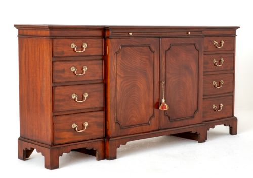 Georgian Revival Mahogany Breakfront Sideboard