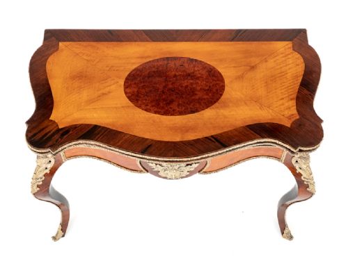 GOOD QUALITY MAHOGANY AND ROSEWOOD FRENCH CARD TABLE - ADDITIONAL PHOTO 11