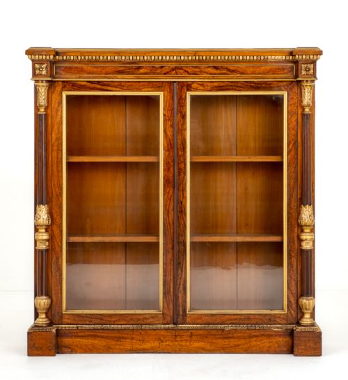 IMPRESSIVE OLIVE WOOD VICTORIAN PIER CABINET - ADDITIONAL PHOTO 4