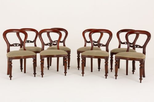 Set of 8 Victorian Style Mahogany Dining Chairs