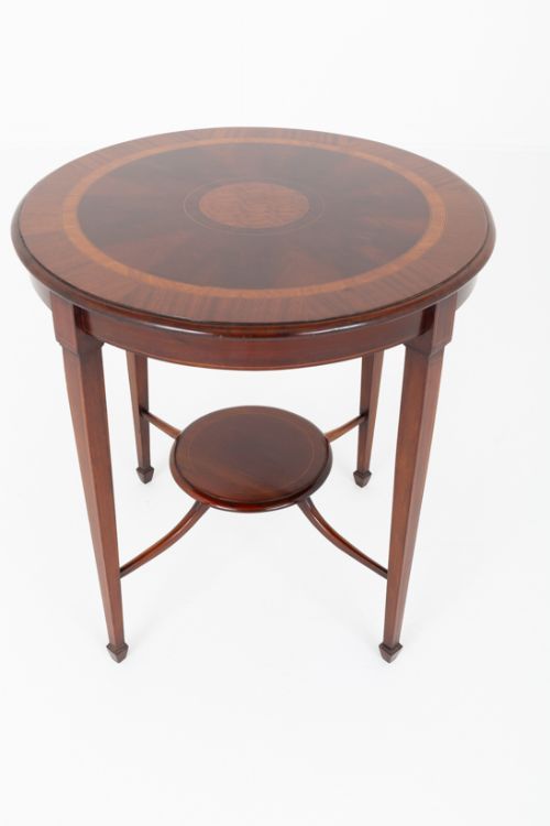 Sheraton Revival Mahogany Inlaid Occasional Table