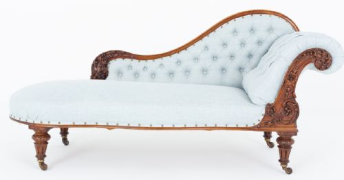 fig 1. Impressive Victorian Walnut Chaise Longue