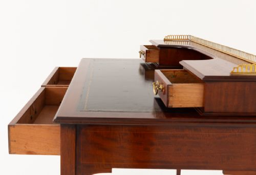 SHERATON REVIVAL MAHOGANY INLAID WRITING TABLE - ADDITIONAL PHOTO 2
