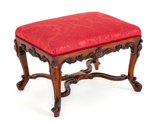 Wonderful Victorian Mahogany Carved Stool