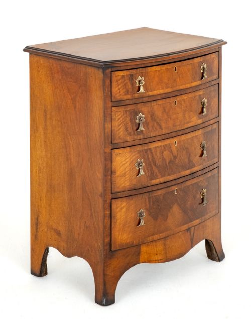 Walnut Bow Chest of Drawers