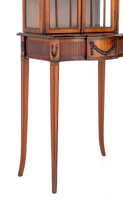 fig 1. Matched Pair of Mahogany Adams Style Display Cabinets