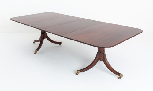 Mahogany Regency Revival 2 Pedestal Dining Table.