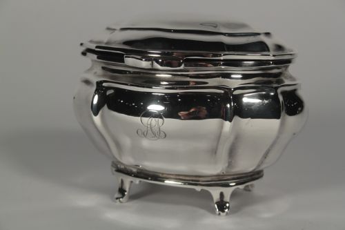 Edwardian Silver Oval Caddy