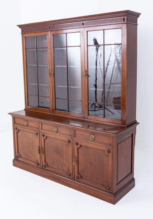 Mahogany 3 Door Glazed Bookcase