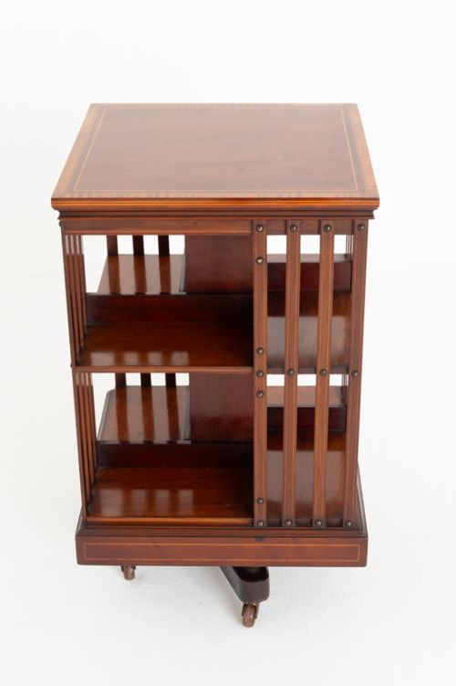 Sheraton Revival Mahogany Revolving Bookcase