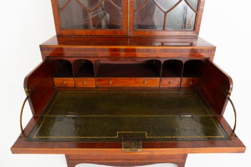 REGENCY MAHOGANY INLAID SECRETAIRE BOOKCASE - ADDITIONAL PHOTO 4