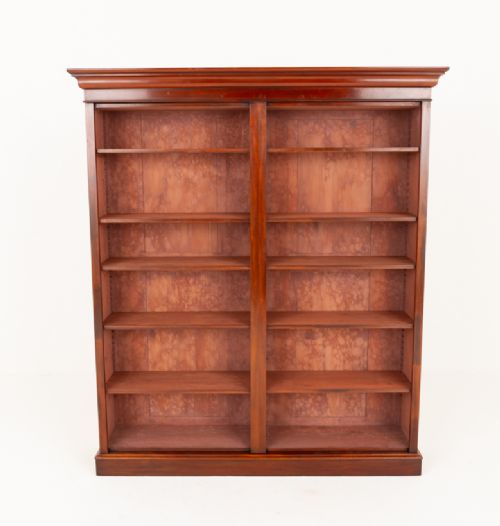 fig 1. Large Victorian Mahogany Open Bookcase