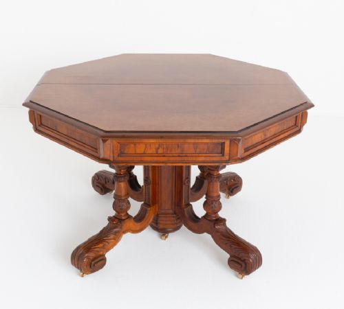 fig 1. Amazing French Burr Oak and Walnut Extending Table