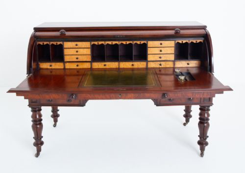 IMPRESSIVE WILLIAM IV MAHOGANY CYLINDER DESK - ADDITIONAL PHOTO 5
