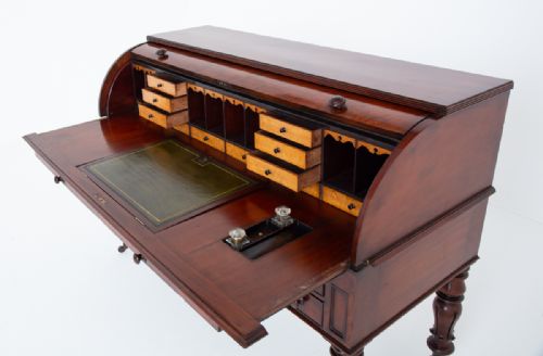 IMPRESSIVE WILLIAM IV MAHOGANY CYLINDER DESK - ADDITIONAL PHOTO 7