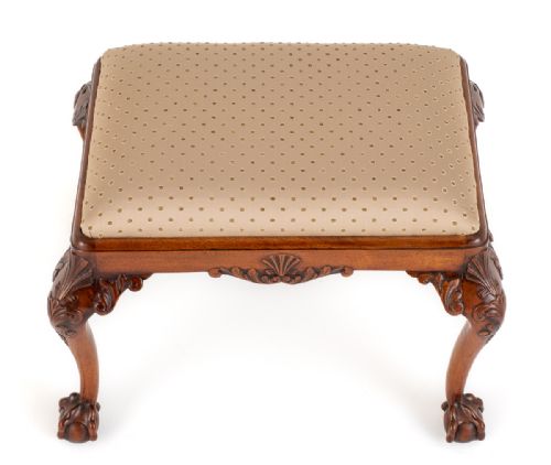 CHIPPENDALE STYLE MAHOGANY STOOL - ADDITIONAL PHOTO 3
