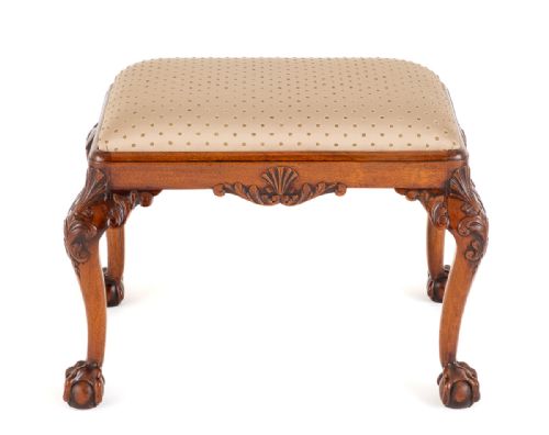 CHIPPENDALE STYLE MAHOGANY STOOL - ADDITIONAL PHOTO 5
