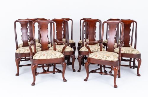 SET OF 14 12 2 MAHOGANY QUEEN ANNE STYLE DINING CHAIRS - ADDITIONAL PHOTO 1