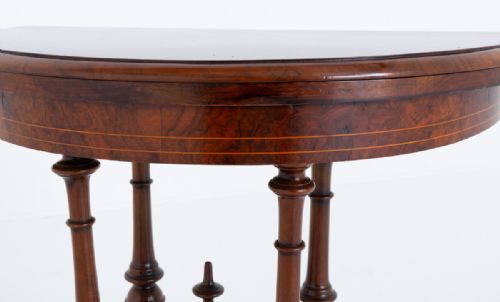VICTORIAN BURR WALNUT GAMES TABLE - ADDITIONAL PHOTO 4