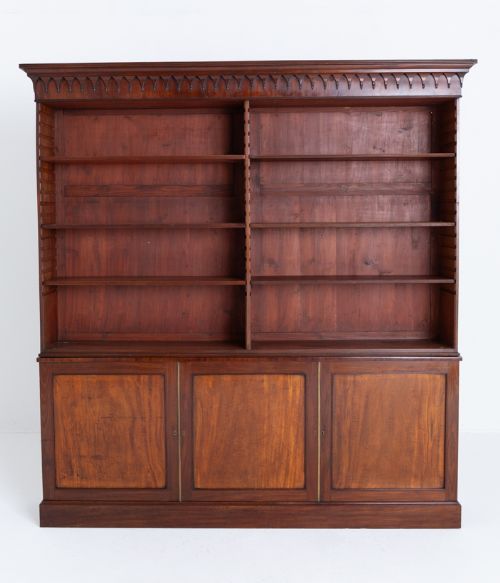 fig 1. Large Regency Mahogany Open Bookcase