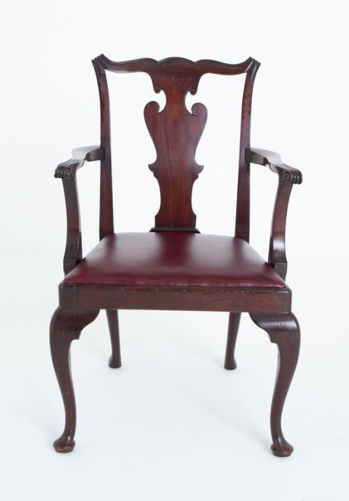 fig 1. Set of 8 Mahogany Queen Anne Style Dining Chairs