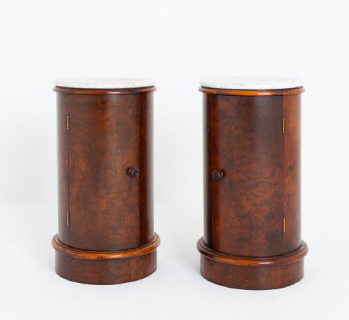 Wonderful Pair of Victorian Burr Walnut Pot Cupboards