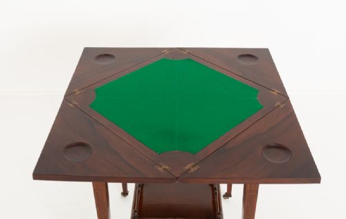 ROSEWOOD INLAID ENVELOPE CARD TABLE - ADDITIONAL PHOTO 3