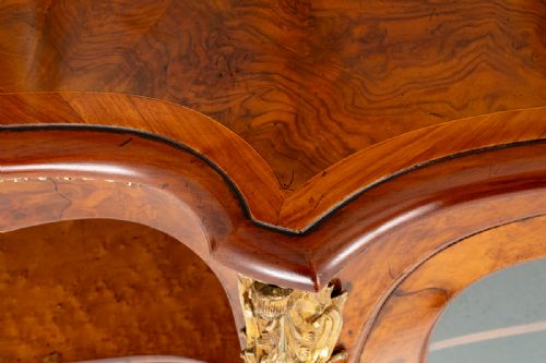WONDERFUL VICTORIAN BURR WALNUT MIRRORED BACK CREDENZA - ADDITIONAL PHOTO 7
