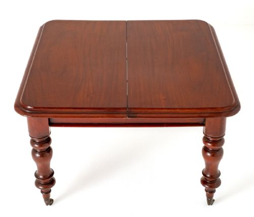 VICTORIAN MAHOGANY 2 LEAF EXTENDING DINING TABLE - ADDITIONAL PHOTO 4
