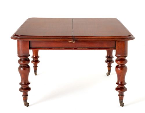 VICTORIAN MAHOGANY 2 LEAF EXTENDING DINING TABLE - ADDITIONAL PHOTO 1