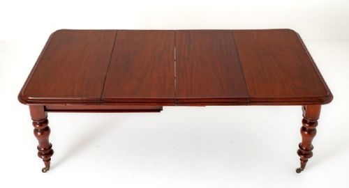 VICTORIAN MAHOGANY 2 LEAF EXTENDING DINING TABLE - ADDITIONAL PHOTO 2