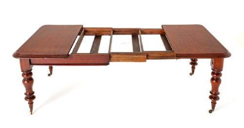 VICTORIAN MAHOGANY 2 LEAF EXTENDING DINING TABLE - ADDITIONAL PHOTO 3