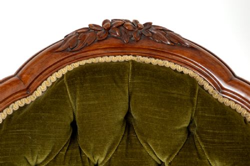 VICTORIAN WALNUT OPEN ARM CHAIR - ADDITIONAL PHOTO 3
