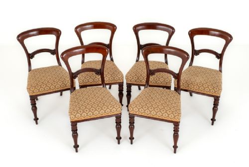 SET OF 6 MAHOGANY VICTORIAN DINING CHAIRS