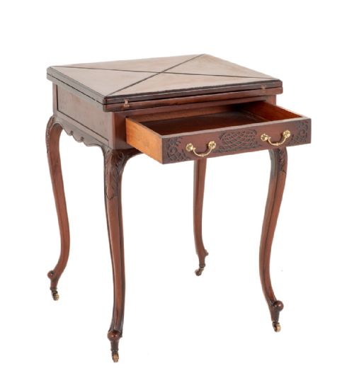 fig 1. Late Victorian Mahogany Envelope Card Table