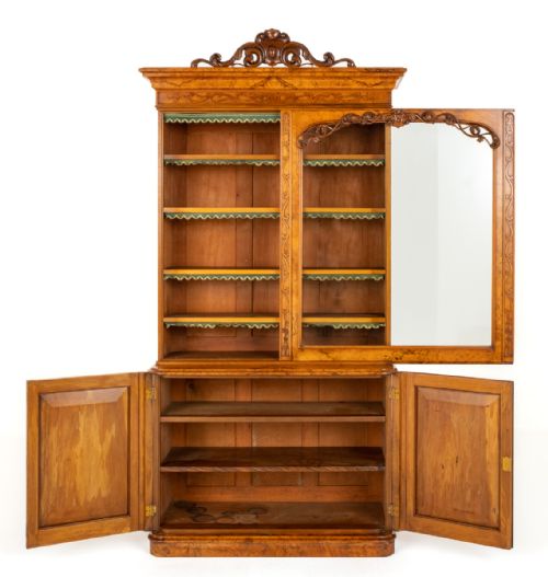 STUNNING VICTORIAN WALNUT BOOKCASE - ADDITIONAL PHOTO 4