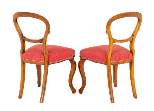 PAIR OF VICTORIAN WALNUT CABRIOLE LEG CHAIRS - ADDITIONAL PHOTO 2