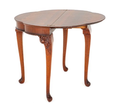 MAHOGANY QUEEN ANNE STYLE GAMES TABLE - ADDITIONAL PHOTO 6