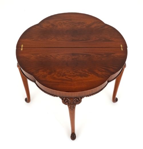 MAHOGANY QUEEN ANNE STYLE GAMES TABLE - ADDITIONAL PHOTO 7