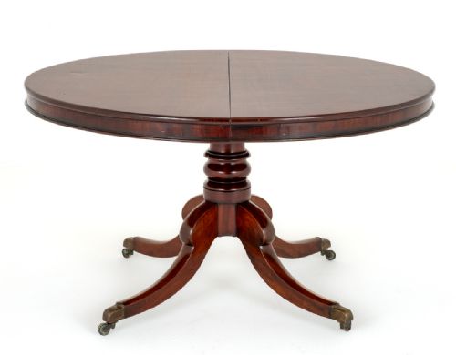 fig 1. Regency Mahogany Circular Extending Dining Table