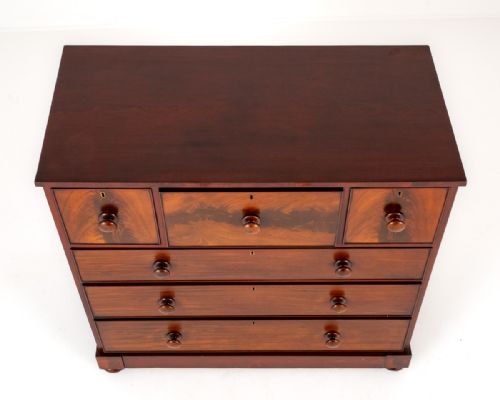 VICTORIAN MAHOGANY CHEST OF DRAWERS - ADDITIONAL PHOTO 5