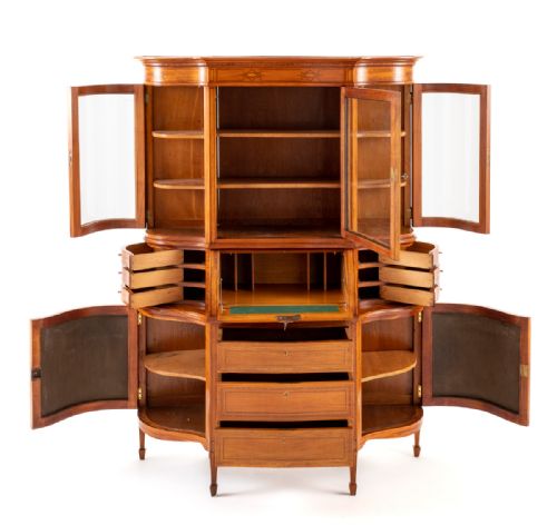 STUNNING SATINWOOD BUREAU CABINET - ADDITIONAL PHOTO 3