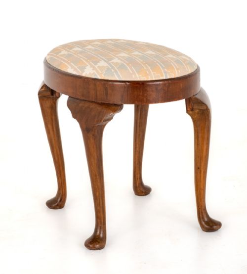 QUEEN ANNE STYLE WALNUT STOOL - ADDITIONAL PHOTO 2