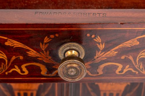 SUPERB EDWARDS AND ROBERTS INLAID SIDE CABINET - ADDITIONAL PHOTO 3