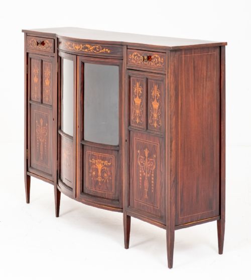 SUPERB EDWARDS AND ROBERTS INLAID SIDE CABINET - ADDITIONAL PHOTO 6