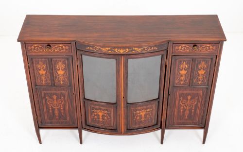 SUPERB EDWARDS AND ROBERTS INLAID SIDE CABINET - ADDITIONAL PHOTO 8