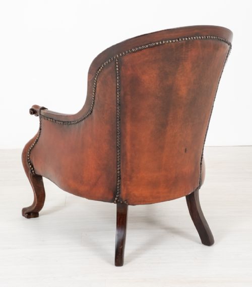 VICTORIAN ROSEWOOD CABRIOLE LEG ARM CHAIR - ADDITIONAL PHOTO 6