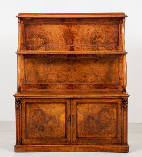 UNUSUAL BURR WALNUT WILLIAM IV SIDE CABINET - ADDITIONAL PHOTO 5
